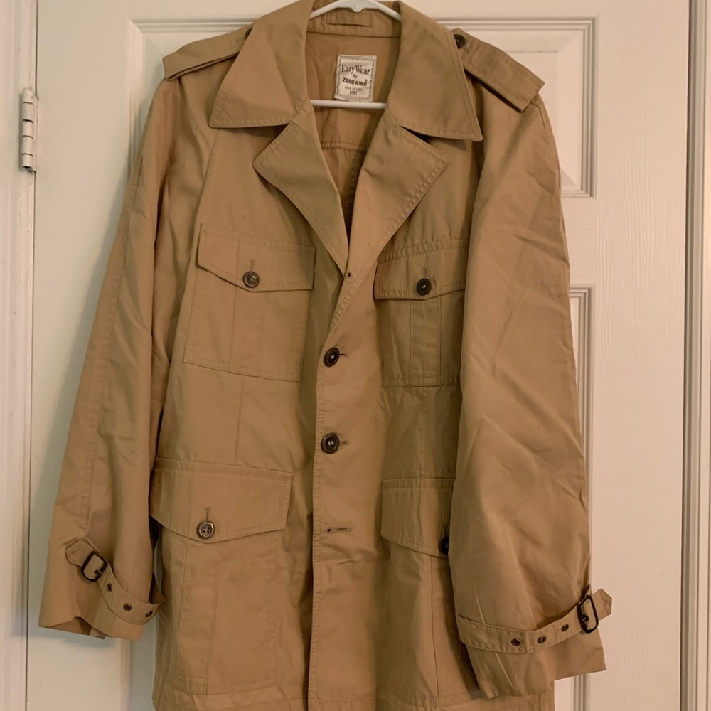 Vintage Shirt Trench Coat Easy Wear by Zero King size 42